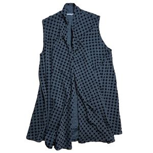 Bryn Walker Gray & Black Long Open Draped Vest Sz L